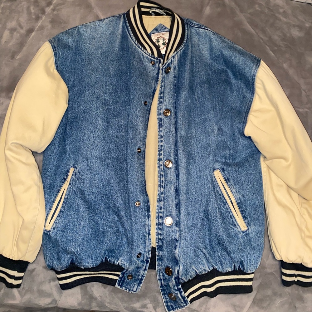 Vintage North Bay World Travel Denim Jacket